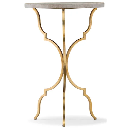Round Martini Table with Travertine Top